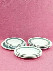 VINTAGE HARMONIA CRIVISA MADE IN SPAIN 15 ADET SÜT TAŞ OPAL CAM TABAK