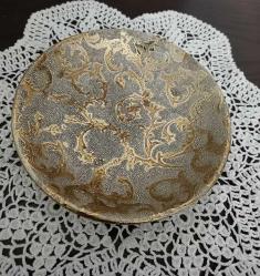 Vintage Altın Yaldızlı Dekoratif Tabak