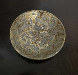 Vintage Altın Yaldızlı Dekoratif Tabak