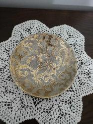 Vintage Altın Yaldızlı Dekoratif Tabak