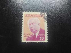 Postadan Geçmiş Pul Filateli - Damgalı -THEODOR HEUSS ZİYARET HATIRASI 1957, 40 PARA - Türkiye Cumhuriyeti