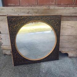 Yuvarlak Ayna ,Siyah ve Gold