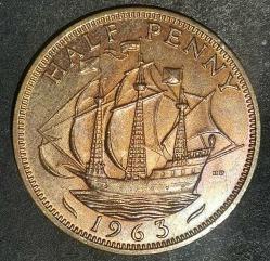 İNGİLTERE  1963  HALF PENNY