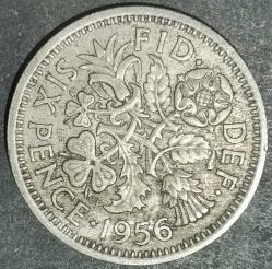 İNGİLTERE  1956  6 PENCE