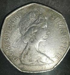 İNGİLTERE  1969   50 PENCE