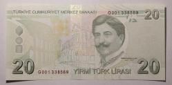 9. Emisyon G001 Serisi Seri Başı 20 Türk Lirası