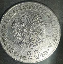 POLONYA 1974  20  ZLOTE  Marceli Nowotko