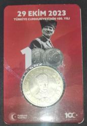 ÖZEL KAPAMASINDA  TÜRKİYE 2023 5 LİRA HATIRA TÜRKİYE CUMHURİYETİNİN 100. YILI