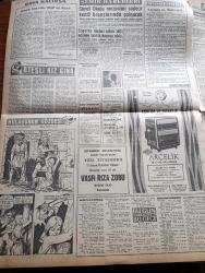 Akşam Gazetesi - 9 Kasım 1960 - Kapatılmayan 12 Bin Liralık Avans Davasına Başlandı - Zeyyat Mandalinci Bir Yolsuzluk Değil Prensip Anlaşmazlığı Olduğunu Söyledi Ve Önce Prensip Halledilmeli Dedi - İstanbul'dan 4 Bin Öğretmen Anadolu'ya Tayin Edilecek - Gayri Meşru Servetler - Ankara Üniversitesinde İsmet İnönü Konuşma Yaptı - Konya'da İhtiyar Heyeti Çarşafı Yasak Etti - Cemal Gürsel Amerikan Kız Kolejini Ziyaret Etti - Hülagünün Gözdesi Çizen Suat Yalaz - Ateşli Kız Gina Yazan George Albert Gley Yazı Dizisi - Sigorta İlaçları Satan 140 Eczane Tahkik Konusu Oldu - Ümmü Hatun Düşükleri Görmek İçin Ereğliden Yassıadaya Geldi - Günah Maskesi Aşk Ve His Romanı Resimleyen Remzi - Sanat Dünyası Yazan Abdulkadir Günyaz - Bize Barbaroslu Derler Yazan Çizen Ratip Tahir Burak - Gölgeler Ve İnsanlar Yazan Victoria Holt Yazı Dizisi - Tan Sineması - Kadri Aytaç Ceza Heyetine Verildi - İsmet Atlı'yı Adana İstiyor - Turgay Şeren Diyor Ki - Spor Toto Tahminleri - Milli Takım Rostov Maçı Bu Gece