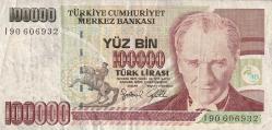 7. Emisyon I90 Serisi Seri Sonu 100.000 Türk Lirası