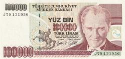 7. Emisyon J79 Serisi Seri Sonu 100.000 Türk Lirası