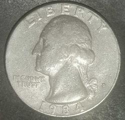 AMERİKA  1984 D    25 CENT ÇEYREK DOLAR