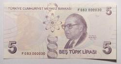9. Emisyon F083 Serisi 5 Türk Lirası İlk Yüz Parası