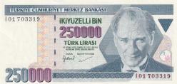 7. Emisyon I01 Serisi Seri Başı 250.000 Türk Lirası