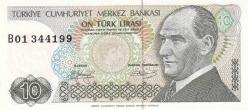 7. Emisyon B01 Serisi Seri Başı 10 Türk Lirası