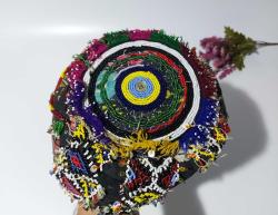 Eskilerden Şapka - Cam Boncuklu Şapka - Tepelik - Başlık - El İşi İşlemeli Cam Boncuk Tepelik - istanbuleskisi