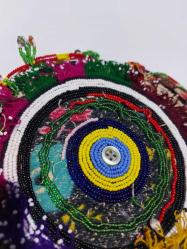 Eskilerden Şapka - Cam Boncuklu Şapka - Tepelik - Başlık - El İşi İşlemeli Cam Boncuk Tepelik