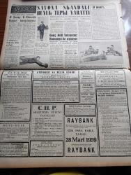 Ulus Gazetesi - 25 Mart 1959 - İşin Hazin Tarafı Yakup Kadri Karaosmanoğlu Köşe Yazısı - Din İstismarcılığı CHP Grupunda Görüşüldü - Irak Dün Bağdat Paktından Çekildi - İsmet İnönü 'yi İstanbul'da Büyük Sevgi Gösterisi - Orman Fakültesinde Boykot Devam Etti - Yurttaşlar Demokrat Parti'ye Habersiz Olarak Yazdırılıyor - Türk Hava Yolları Genel Müdürlüğü İstanbul'a Taşınıyor - Kuklalar Yazan Oktay Verel Yazı Dizisi - Tarihte Bugün Evliya Çelebi'nin Doğumu - Din Ve Partiler Yazan Hıfzırrahman Raşit Öymen - Irak İle Birleşik Arap Cumhuriyeti Münasebetleri İncelenecek - Siyasal Bilgiler Fakültesi Fikir Kulübü Faik Ahmet Barutçu Yazı Müsabakası Tertipledi - Küba'da 9 Kişi Kurşuna Dizildi - Kıbrıslı Türk Ve Rumlara Tazminat - Başkentte 24 Saat - Memetle Memet Yazan Ve Çizen Tonguç Yaşar - Baykara Çizgi Roman Tutsak - Sağına Skandalı Büyük Tepki Yarattı - Galatasaray Karagümrük Bugün Karşılaşıyor -  Genç Milli Takımımız Romanya İle Oynuyor - Basketbol Milli Takımımız Dün Polonyaya Gitti