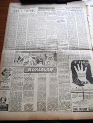 Ulus Gazetesi - 9 Şubat 1959 - Milletvekili Ödenekleri İle Emekli Dul Ve Yetim Aylıklarına Zam - Türkiye Pahalılıkta Dünya İkincisi - Kıbrıs Adası Bağımsız Cumhuriyet Mi Olacak - Buz Üstünde Yazılar Yazan Yakup Kadri Karaosmanoğlu Köşe Yazısı - Galatasaray Adalet'i 6 0 Yendi - Sivas Defterdarı Sungur Mavi İsmet İnönü'nün Elini Öptüğü İçin Elinden Ek Görevi De Alındı - Kuklalar Yazan Oktay Verel Yazı Dizisi - Tunceli Kültür Derneğinin Çayı - Melih Cevdet Hazineler İçindesin Siiri- Başkentte 24 Saat - Ankara'da Sinema ve Tiyatro Programı - Ankara İstanbul Radyosu Programı - Baykara Tutsak Çizgi Roman - Basından Özetler - Willys Overland Pick-up Kamyoneti - Sana Nebati - Talihsiz Yetime Filmi Başrolde Ahmet Tarık Tekçe Muazzez Arçay Sadri Karan - Bana Gönül Bağlama Filmi Başrolde Neriman Köksal Ekrem Bora Altan Erbulak Ve Fatma Andaç - Diş Tabibi Cemal Altan