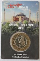 2020 Yılı 1 Lira AYASOFYA İ KEBİR CAMİİ ÖZEL FOLDERİNDE