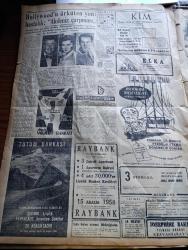 Cumhuriyet Gazetesi - 10 Aralık 1958 - İnsan Hakları Günü Yazan Nadir Nadi Köşe Yazısı - İktidarın Şiddet Tedbirleri İsteği Açıklandı - Demokrat Parti Grubu Dün Bir Tebliğ Yayınladı - Türk İş Başkanı Nuri Beşer'in İşsizlik Krizine Dair Açıklaması - İsmet İnönü Dün Yurt Gezisini Bitirip Ankara'ya Döndü - Bugün İnsan Hakları Evrensel Beyannamesinin 10. Yıldönümü - İsmet İnönü'nün Elini Öpen Hemşireler Bakanlık Emrine Alındı - Yangın Tehdidi İstanbul'da 48 Ahşap İlkokul Binası Var - Doktor Jivago Yazan Boris Pasternak Yazı Dizisi - Ne Ekersen Yazan Ömer Sakıp Yazı Dizisi - Edebiyat Fakültesi Bir Yahya Kemal'i Anma Töreni Tertipliyor - Rusya'da Hrutçef Bir Rakibini Daha Tasfiye Etti - Devlet Hastahanelerinde Tedavi Ücretli Olacak - Hollywood'u Ürküten Yeni Hastalık Akdeniz Çarpması - Fenerbahçe Karagümrük Cumartesi Oynayacaklar - Fenerbahçe'nin İlk Atletizm Konferansı Bugün - Haydar Eryentür Eyüp Kulübüne Antrenör Oldu