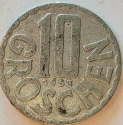 AVUSTURYA  1953   10 GROSCHEN