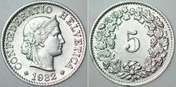 İSVİÇRE 5 RAPPEN 1932 ÇİLALTI KONDİSYON.