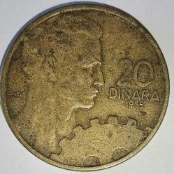 YUGOSLAVYA 1955   20  DİNAR