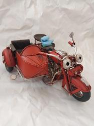 SEPETLİ MOTORSİKLET, METÂL DEKORLUK 20 CM.