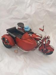 SEPETLİ MOTORSİKLET, METÂL DEKORLUK 20 CM.
