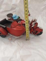 SEPETLİ MOTORSİKLET, METÂL DEKORLUK 20 CM.