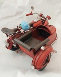 SEPETLİ MOTORSİKLET, METÂL DEKORLUK 20 CM.