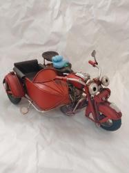 SEPETLİ MOTORSİKLET, METÂL DEKORLUK 20 CM.
