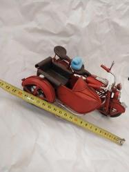 SEPETLİ MOTORSİKLET, METÂL DEKORLUK 20 CM.