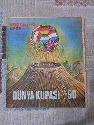 MİLLİYET SPOR İTALYA 1990 DÜNYA KUPASI MESUT YAVUZ  EFES PİLZEN OMEGA REKLAMLI  VAN BASTEN MARADONA MALDİNİ ROBERTO BAGGIO HAGİ ROMARİO MATTHAUS LINEKER GULLIT RIJKAARD