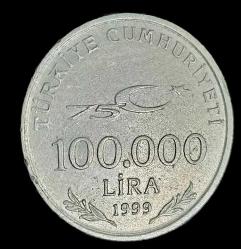 1999 yılı 75 inci yıl Hatırı parası 100 Bin Lira