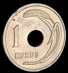 1950 Delikli 1 Kuruş Çil