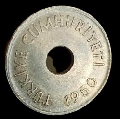 1950 Delikli 1 Kuruş Çil
