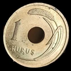 1950 Delikli 1 Kuruş Çil