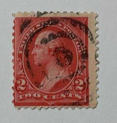 Amerika Birleşik Devletleri Pulu - USA Stamp - Mektup Zarfından Kesilmiş / Postadan Geçmiş Pul Filateli - BENJAMIN, 2 PARA - YABANCI PULLAR, NOSTALJİK DOĞUM GÜNÜ HEDİYESİ