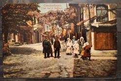 PC.634 İSTANBUL ÜSKÜDAR BİR SOKAK GÖRÜNÜMÜ OSMANLI DÖNEMİ POSTA KARTI EDİTÖR M.J.C N.425 SOL ÜST KESİK