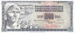 YUGOSLAVYA 1000 Dinar, 1981 ÇİL
