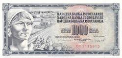 YUGOSLAVYA 1000 Dinar, 1981 ÇİL