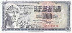 YUGOSLAVYA 1000 Dinar, 1981 ÇİL