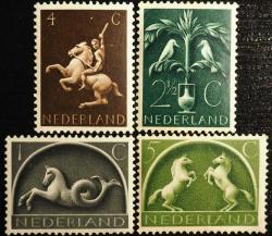 1943 HOLLANDA KLASİK SERİ x5 DAMGASIZ PUL