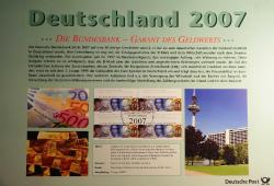 2007 ALMANYA EUROYA GEÇİŞ TANITIM PULLARI ÖNLÜ ARKALI SAYFA 3 ADET 4'LÜ BLOK