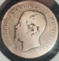 İTALYA  1861 B    5 CENTESIMI  Darphane işareti 