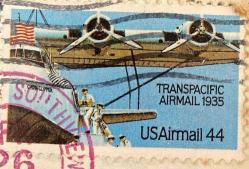 Amerika Birleşik Devletleri Pulu - Unıted States Stamp - Mektup Zarfından Kesilmiş  / Postadan Geçmiş Pul Filateli -  DAMGALI - UÇAK TEMALI AMERİKAN PULU , 44 PARA - YABANCI PULLAR -NOSTALJİK DOĞUM GÜNÜ HEDİYESİ