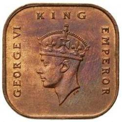 İngiliz Sömürge Malaya-1 Cent-1943-ÇT-Kare Bronz