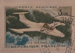 Fransa Pulu - France Stamp - Mektup Zarfından Kesilmiş  / Postadan Geçmiş Pul Filateli - 18 Kasım 1971 Damgalı - UÇAK TEMALI FRANSIZ PULU, 3.00 PARA - YABANCI PULLAR,  NOSTALJİK DOĞUM GÜNÜ HEDİYESİ